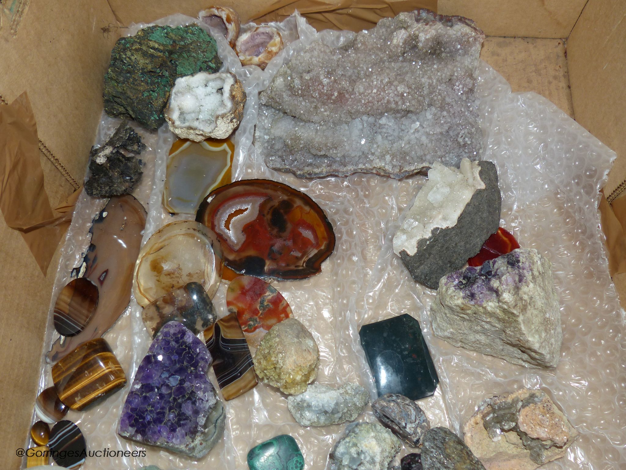 A collection of minerals and crystals